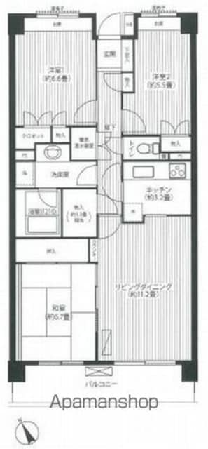 アーバンフォート下北沢[3LDK/80.05m2]の間取図