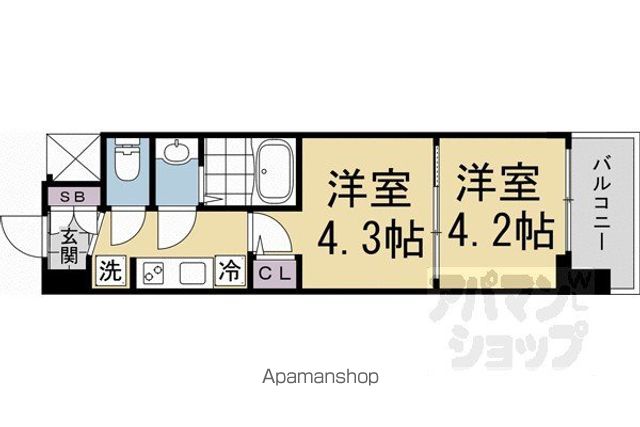 東海道本線 京都駅 徒歩8分 7階建 新築の間取り写真