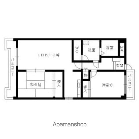 【福岡市南区横手のマンションの間取り】