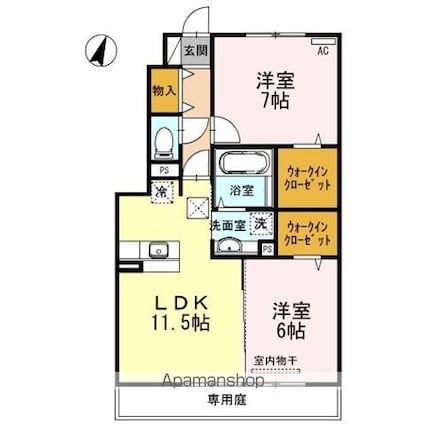 シンフォニーⅦ[2LDK/59.85m2]の間取図
