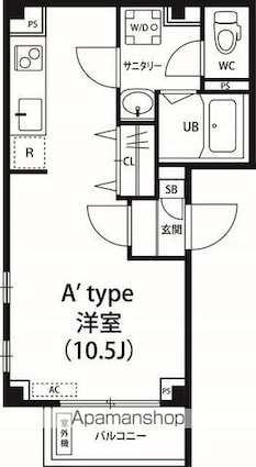 リブリ・清澄白河[1R/26.23m2]の間取図