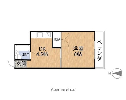 グリーンハイツ[1DK/27.9m2]の間取図