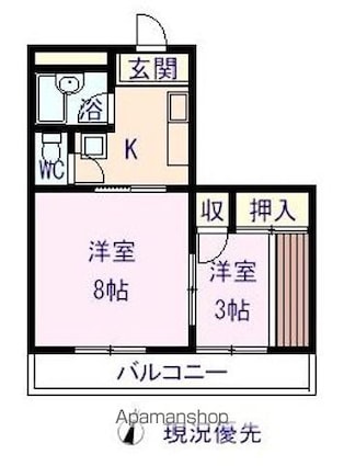 ダイヤコート新浜Ⅱ[2K/33.08m2]の間取図