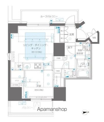 ＺＯＯＭ信濃町[1LDK/44.12m2]の間取図