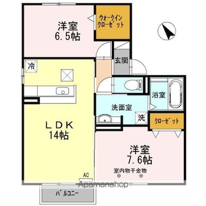 Ｂｅｌｌｅ　Ａｖｅｎｕｅ[2LDK/65.46m2]の間取図