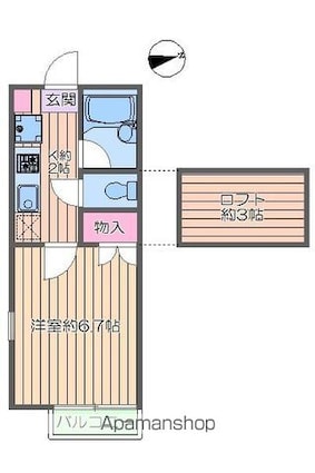 東京都江戸川区一之江２丁目[1K/21m2]の間取図