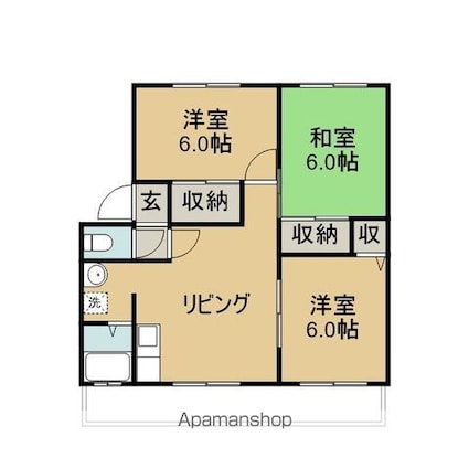 イースト・フィールドＢ[3LDK/60.35m2]の間取図