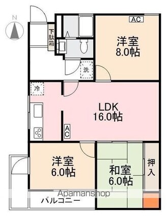 番町ブリックガーデン京都[2SLDK/75.45m2]の間取図