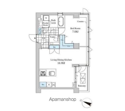 Ｃａｓａ　Ａｌｂｏｒｅ[1LDK/52.09m2]の間取図
