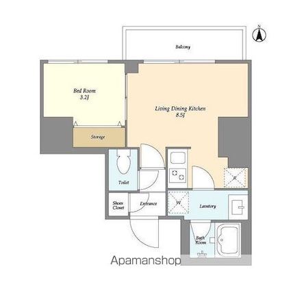 クラリティア西日暮里[1LDK/30.36m2]の間取図