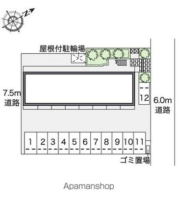 レオパレスリラ[1K/23.18m2]の配置図