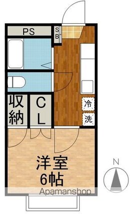 長野県長野市大字三輪荒屋[1K/25.5m2]の間取図
