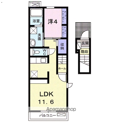サンテールⅢ　Ｂ[1LDK/40.09m2]の間取図