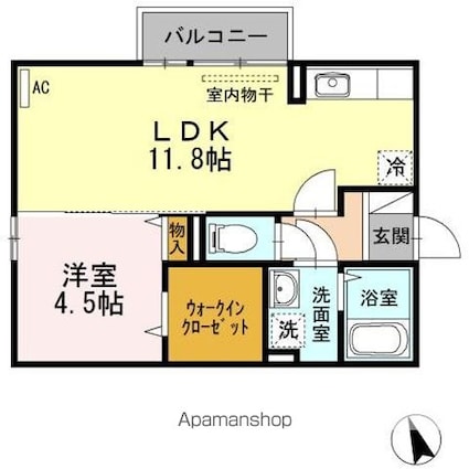 アーバンハイツＥ[1LDK/40.26m2]の間取図