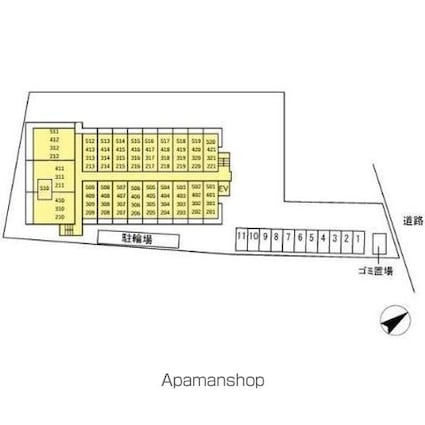 ＣＩＮＺＡ若林[1K/25.66m2]の配置図