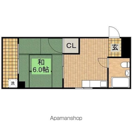 小塩マンション[1K/18.5m2]の間取図