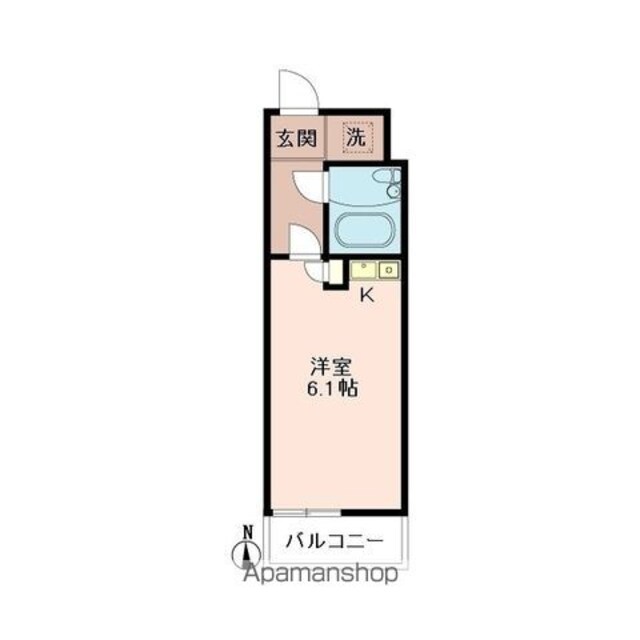 カスティージョ扇[1R/16.56m2]の間取図