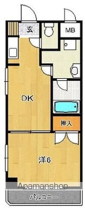ノーブル平和大通り[1DK/31.16m2]の間取図