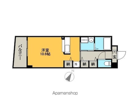 モデラート[1R/30.96m2]の間取図