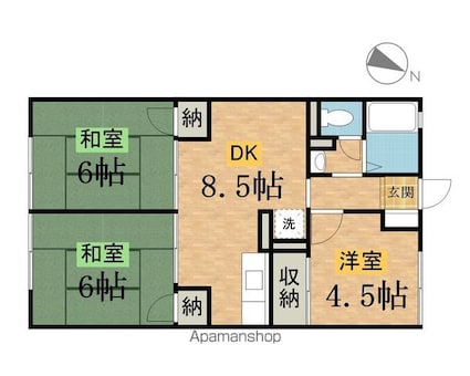 東京都八王子市犬目町[3DK/52.51m2]の間取図
