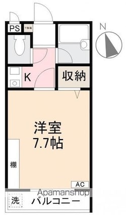 ベルメゾン松福[1K/21.78m2]の間取図