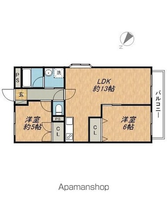 プルミエル[2LDK/57.48m2]の間取図