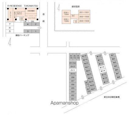 ＲーＲＥＳＩＤＥＮＣＥ　ＴＡＫＡＭＡＴＳＵ[1R/24.12m2]の配置図