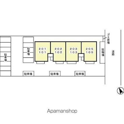 神栖町モンプチ[2LDK/62.1m2]の配置図