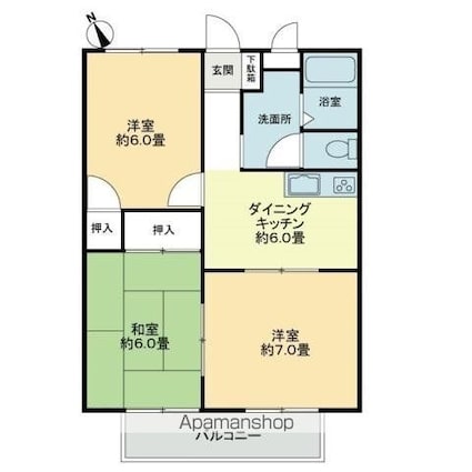 フォブール勅使Ａ[3DK/52.17m2]の間取図