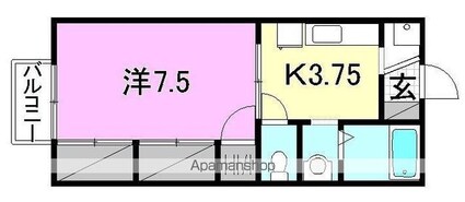 ハイブリッジＡ棟[1K/30.28m2]の間取図