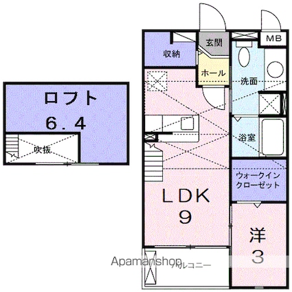 エルフローレ[1LDK/33.34m2]の間取図