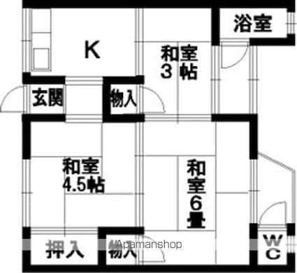和歌山県和歌山市福島[3K/36m2]の間取図
