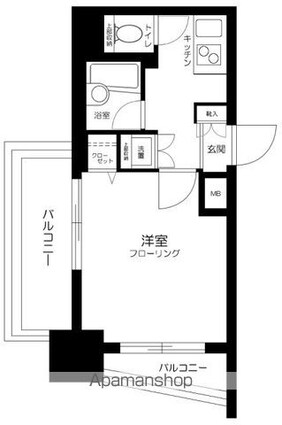 東京都豊島区北大塚１丁目[1K/20.75m2]の間取図