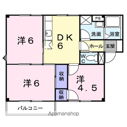 プラドール邦Ａ[3DK/50.1m2]の間取図