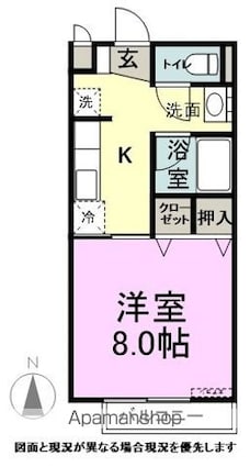 長野県松本市大字笹賀[1K/28.03m2]の間取図