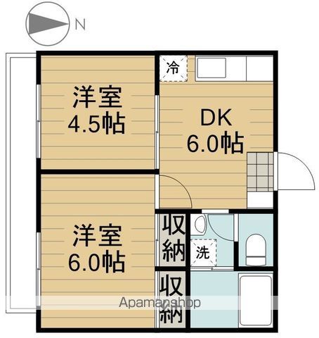 府中市紅葉丘のアパートの間取り