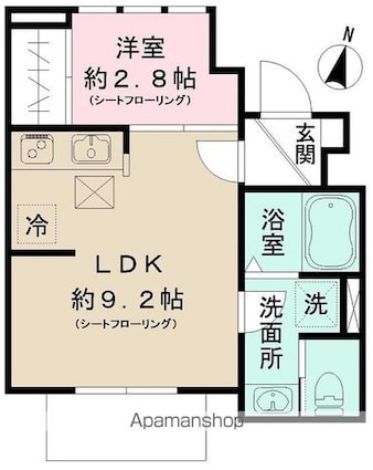 Ｌａ　ｖｉｔａ　ｒｉｃｃａ[1LDK/29.54m2]の間取図