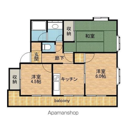 コーポラス幸武１０５[3DK/40m2]の間取図