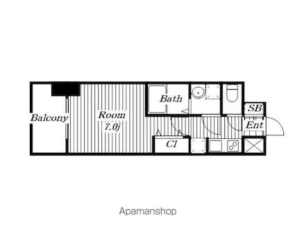 ＳーＲＥＳＩＤＥＮＣＥ茶屋ヶ坂[1K/23.2m2]の間取図