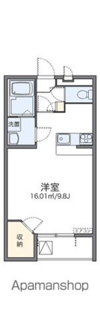 レオパレスドウージェーム[1K/31.33m2]の間取図