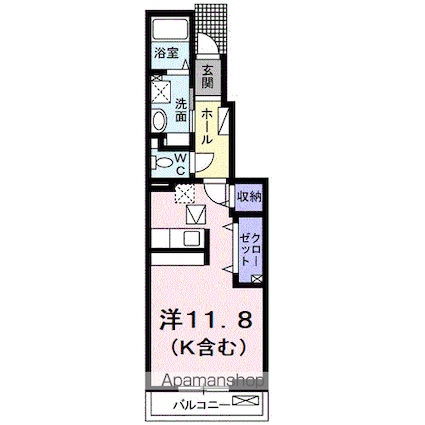 フォルトゥーナ[1R/34.15m2]の間取図