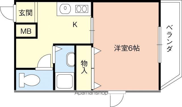 シャルマンフジ和歌山拾弐番館[1K/19m2]の間取図