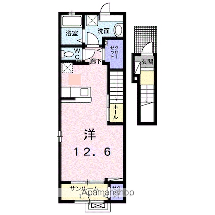 ステイズ　ワン[1K/40.74m2]の間取図
