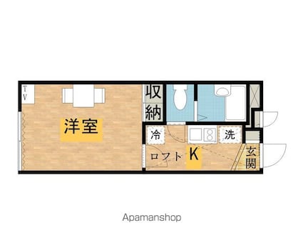レオパレスアムリタ[1K/19.87m2]の間取図
