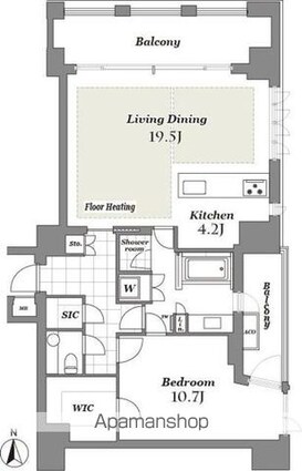 ＴＨＥ　ＣＯＮＯＥ　三田綱町[1LDK/97.71m2]の間取図