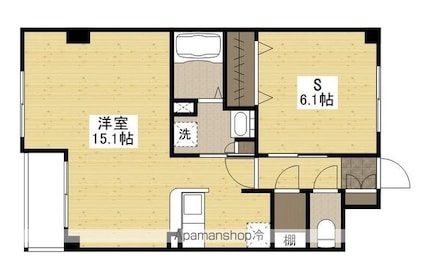 広島県広島市安佐南区大塚西３丁目[1LDK/47.9m2]の間取図