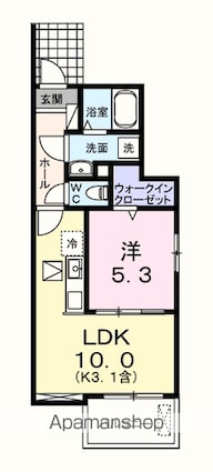 アルドーレⅡ[1LDK/37.97m2]の間取図