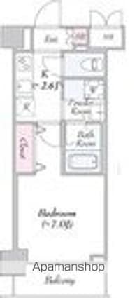 東京都文京区関口３丁目[1K/25.44m2]の間取図