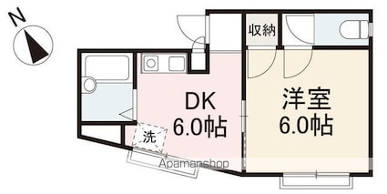 ヴィラオグラ[1DK/30m2]の間取図