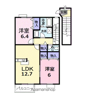 グラン・クール　Ａ[2LDK/61.98m2]の間取図